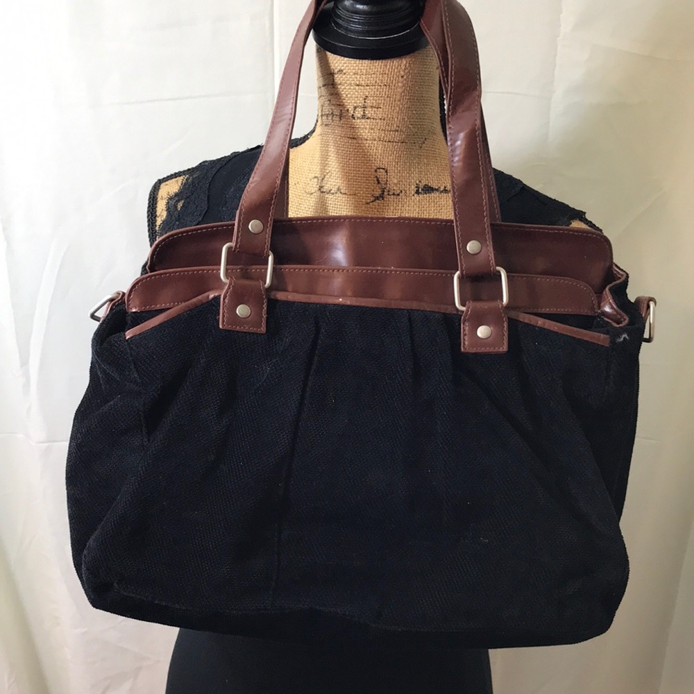 Large Black Corduroy Purse